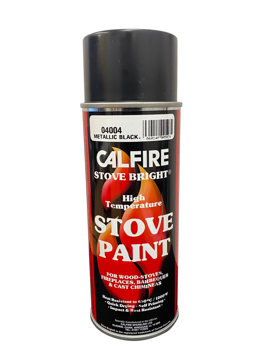 Stove Paint Metallic Black 440ml Clock Woodburners Spares & Accessories